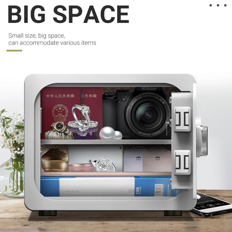 Металлический умный сейф, депозитная коробка, большой цифровой Сейф для ювелирных изделий, дом для денег