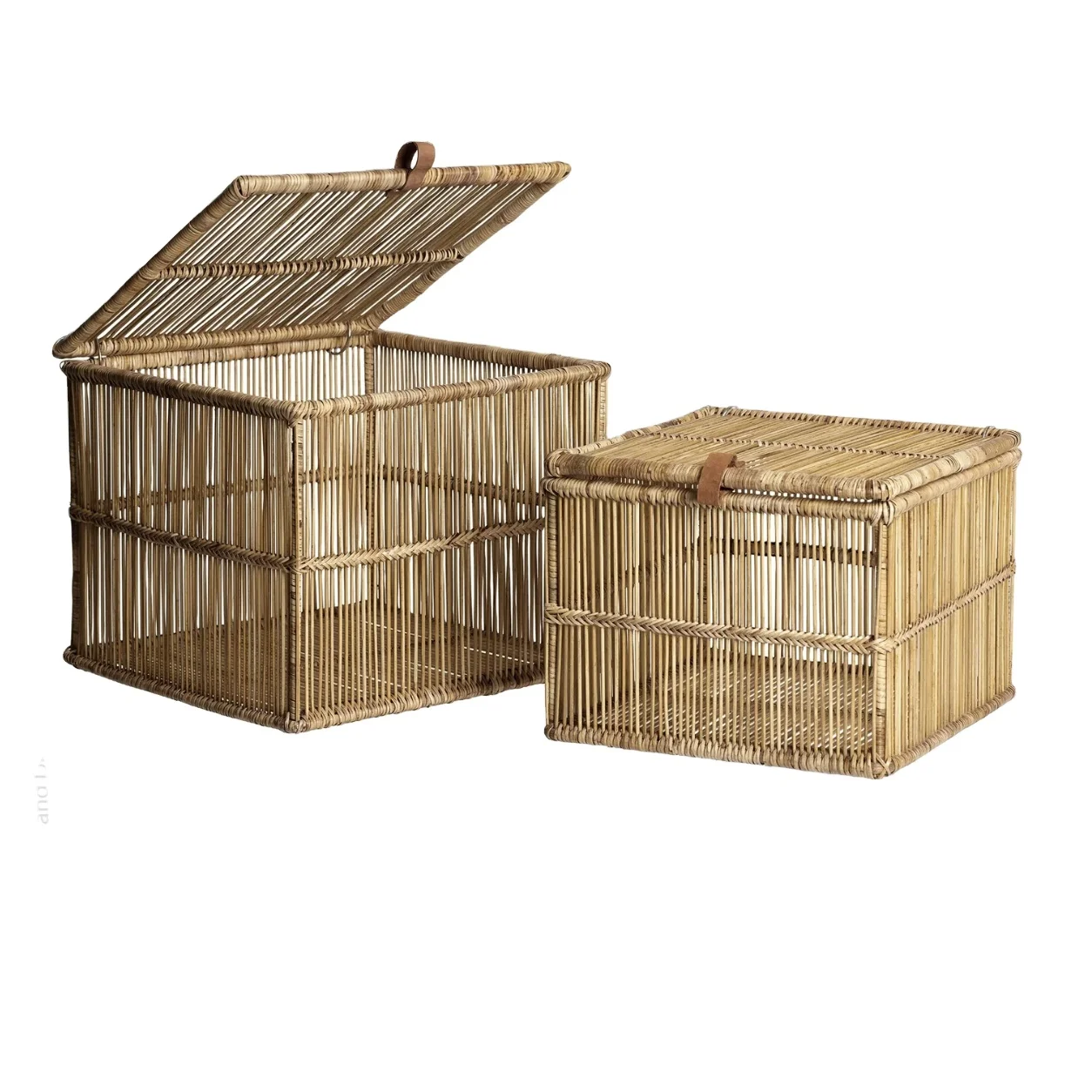 Rattan  collection bamboo basket storage set clothing collection box rattan trunk luggage storage woven lidded basket