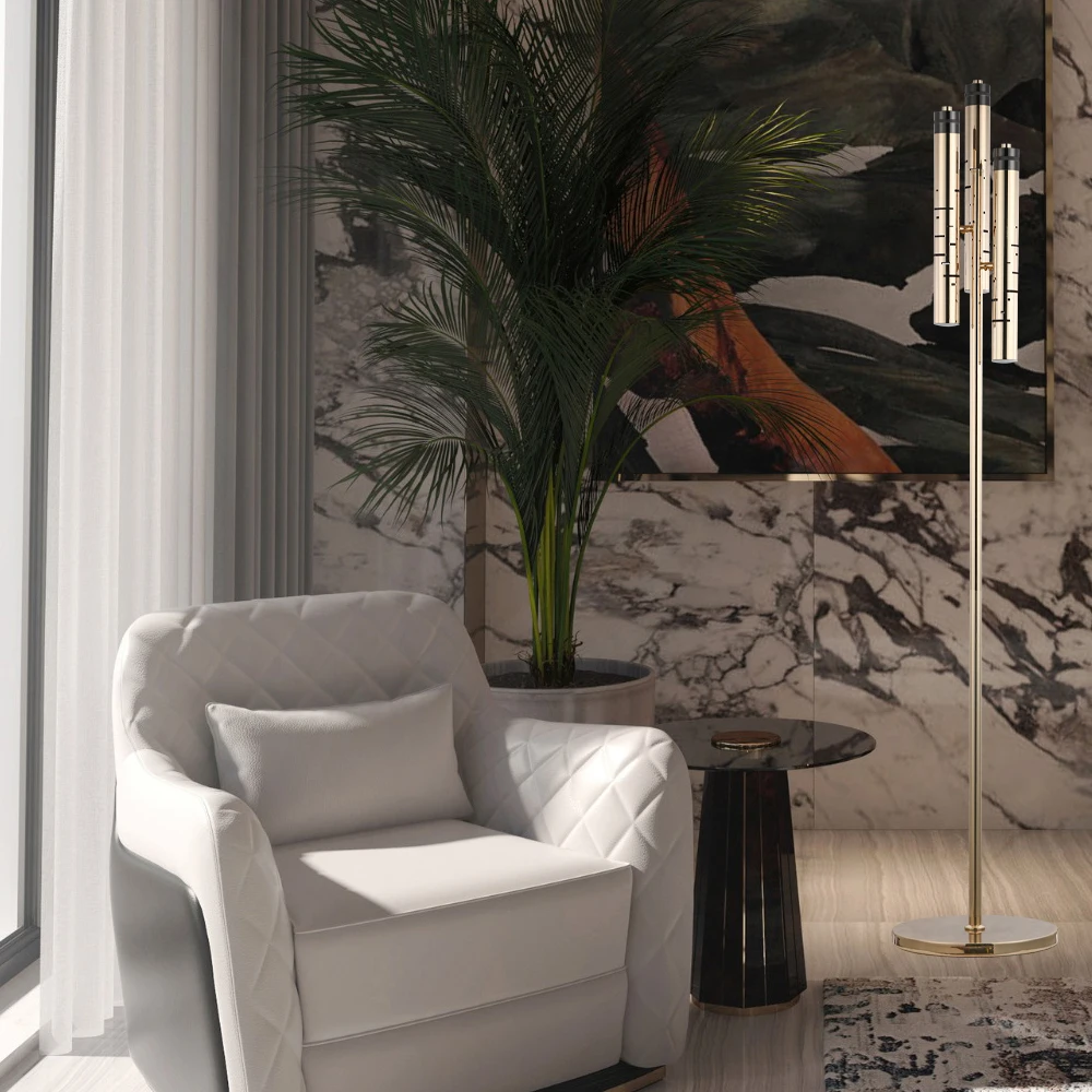Лидер продаж современный светодиодный напольный светильник в скандинавском стиле Золотой металлический стоячий для домашнего декора роскошная Напольная Лампа гостиной и спальни