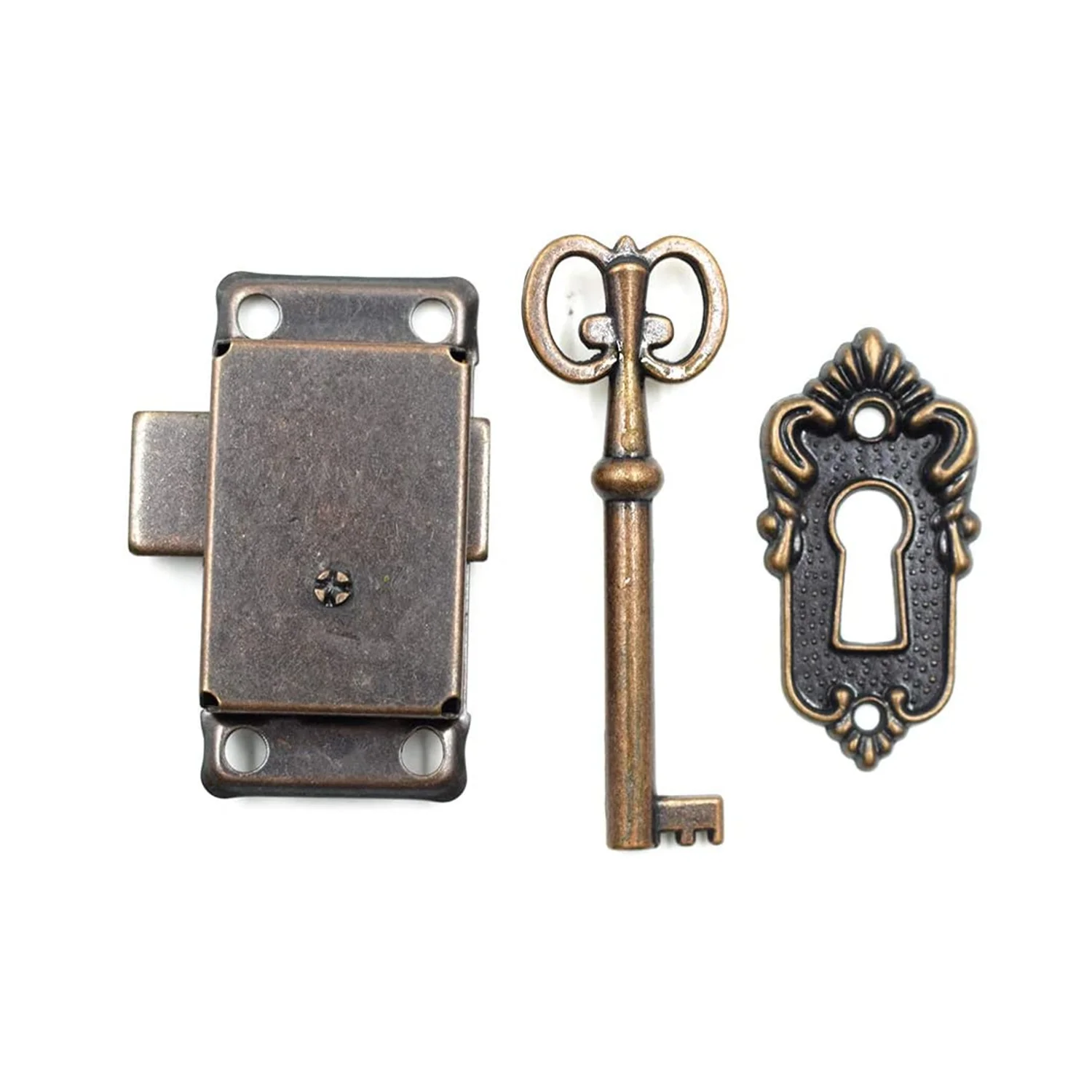 Box Hasp Latch Chest Steel Toggle Latch Lock for Case Buckle Clip Clasp Antique Brass Spring Toogle Latches Key Locks with Screw