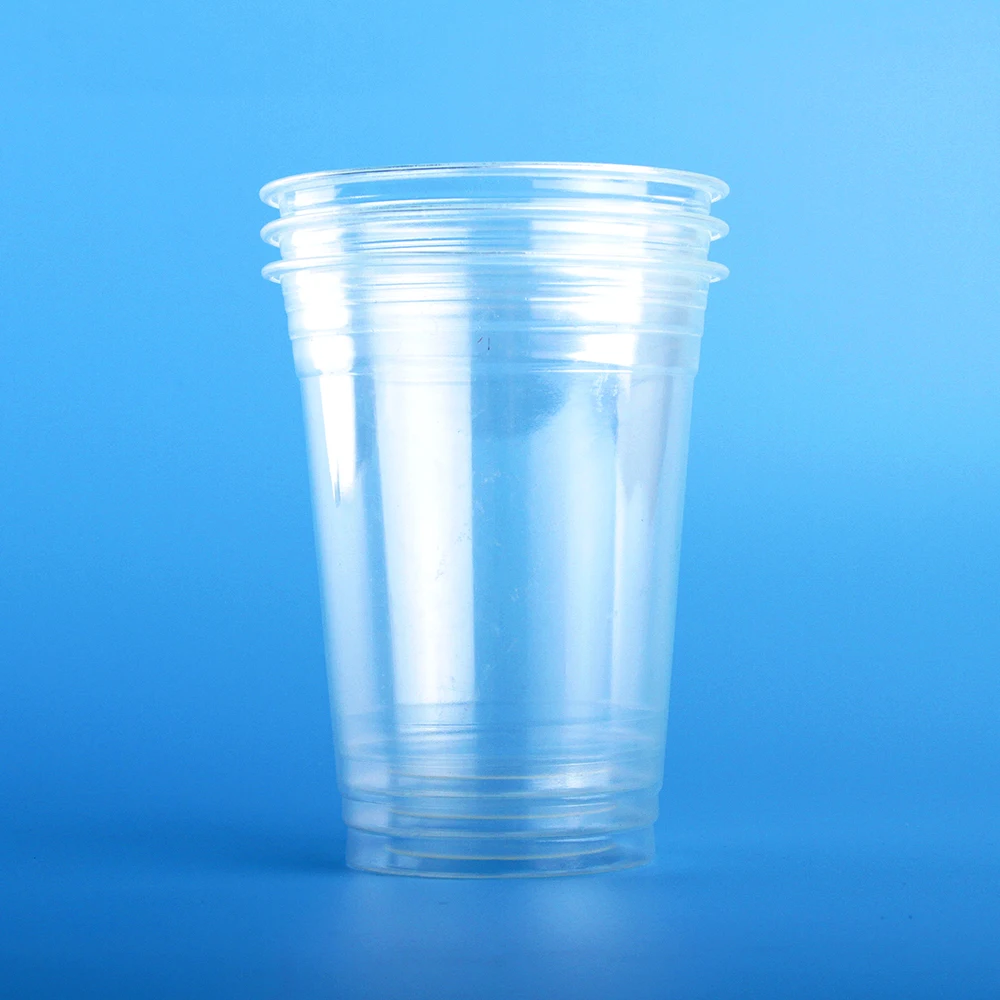Compostable PLA  Coated  Clear Cold Drinking Cup with Dome Lid