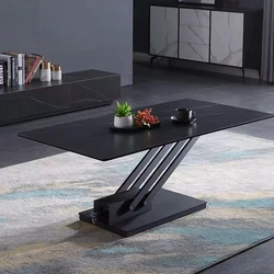 BKX Modern apartment Lifting Up and Down extendable Multi-functional ceramic Coffee Dining Table