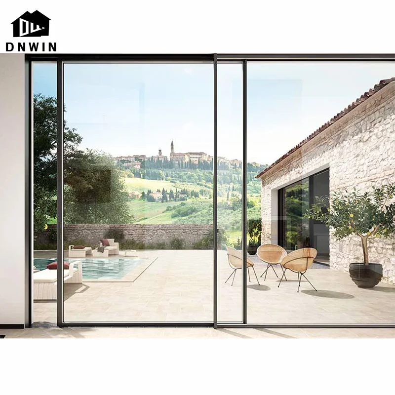 Factory customized villa French aluminum alloy sliding glass balcony door