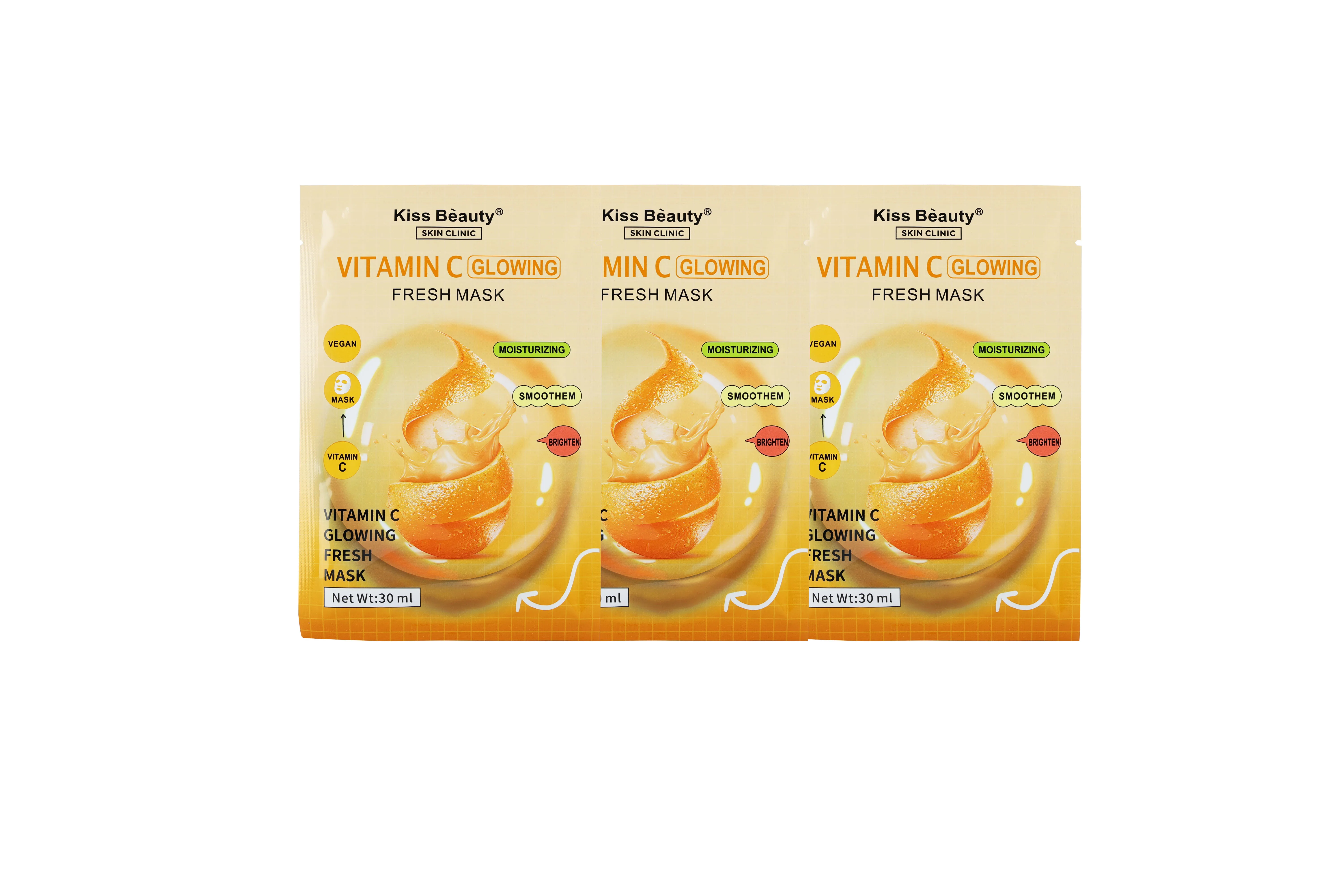 Private Label Kiss Beauty Custom Logo Vitamin C Glowing Moisturizing Fresh Mask