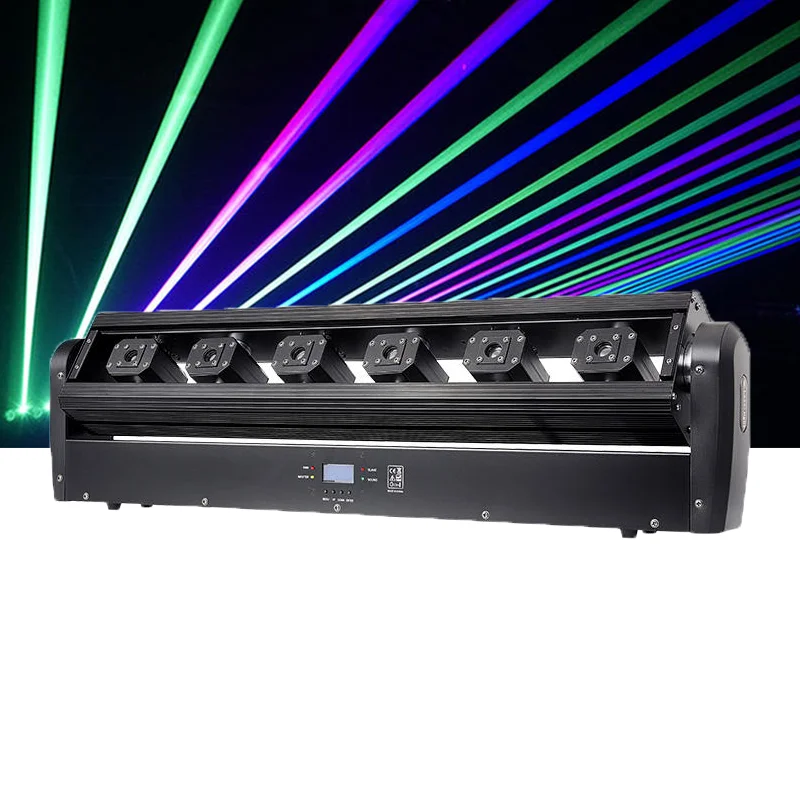 DJ Disco Laser Light 6 Heads Eyes DMX RGB Full Color Moving Head Laser Light for Bar Night Club Stage