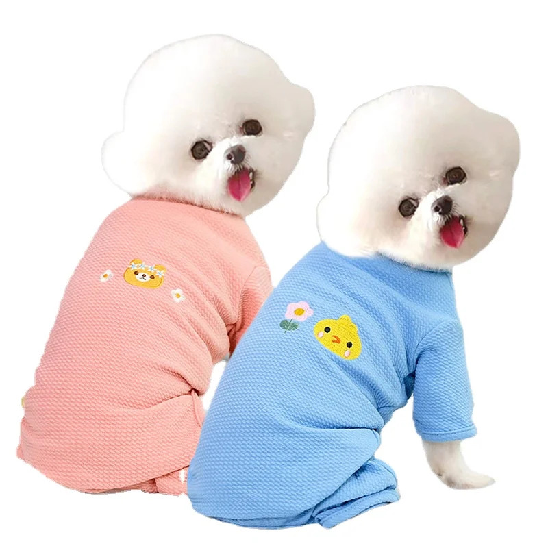 Sweet Pet Clothes Low-priced Spring Autumn Soft Breathable Waffle Fashions Dog Four Legged Clothes