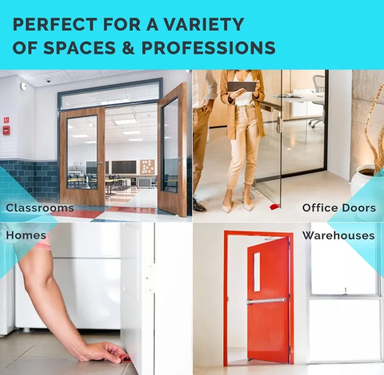 Warehouse Door Stop Rubber Flexible Door Stop Wedge Smart Stackable Slip-Resistant Design Door Stops