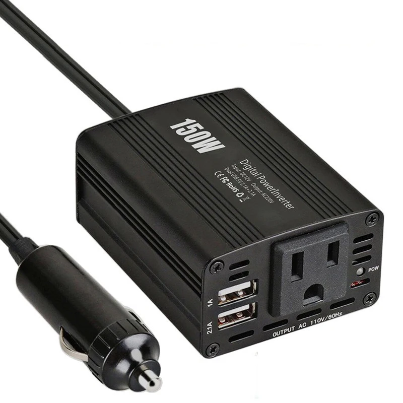Shenpu 300W Пик Чистая синусоида Инвертор 12V DC до 120V AC автомобильный инвертор