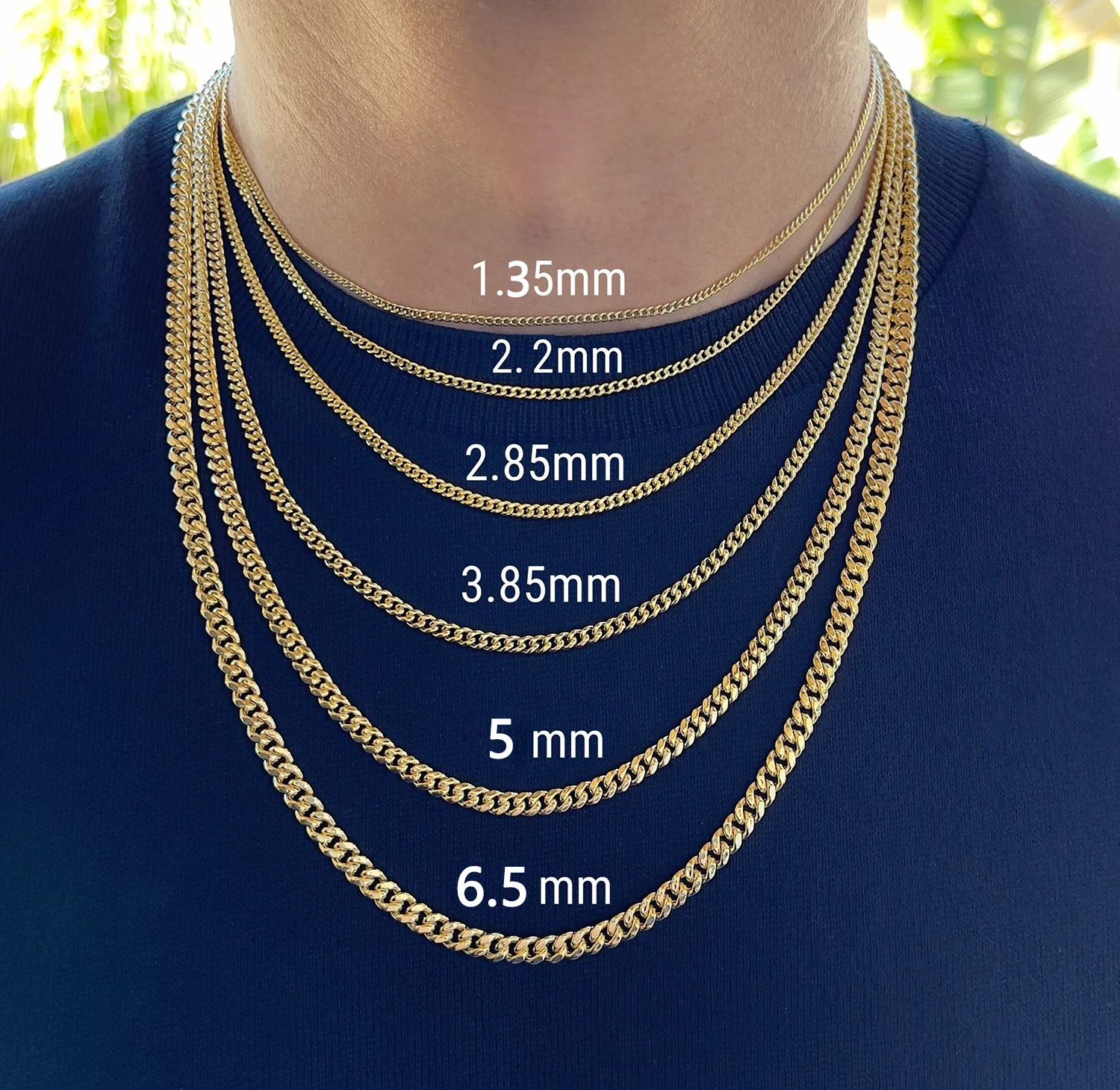 Miami Cuban Link Chain 14K Soild Gold Necklace Custom Gold Chain 18k for Men