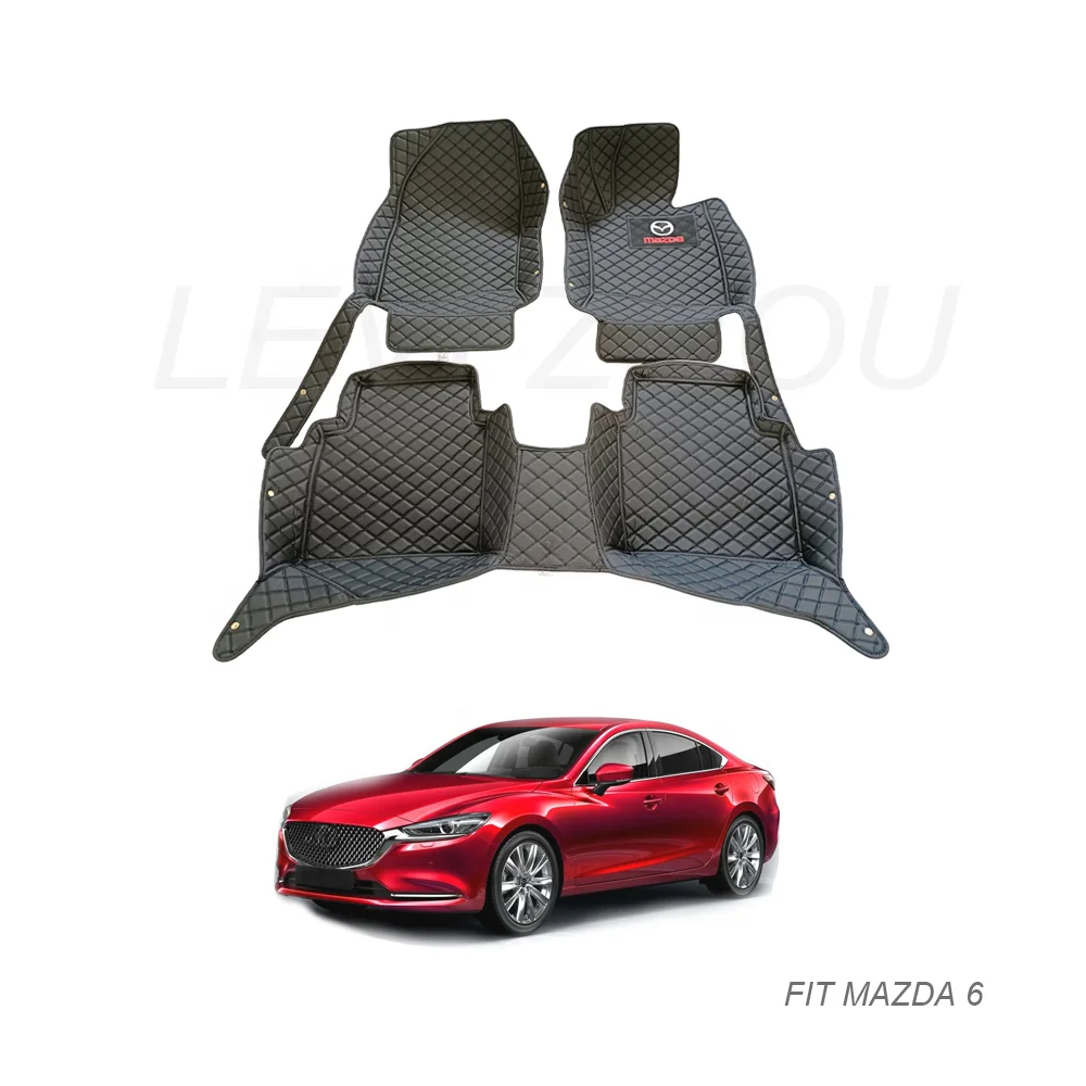 Luxury and Fashion Design Leather Custom Waterproof 7D Car Mats Set For Mazda 6 2006-2016 2017-2022 2023
