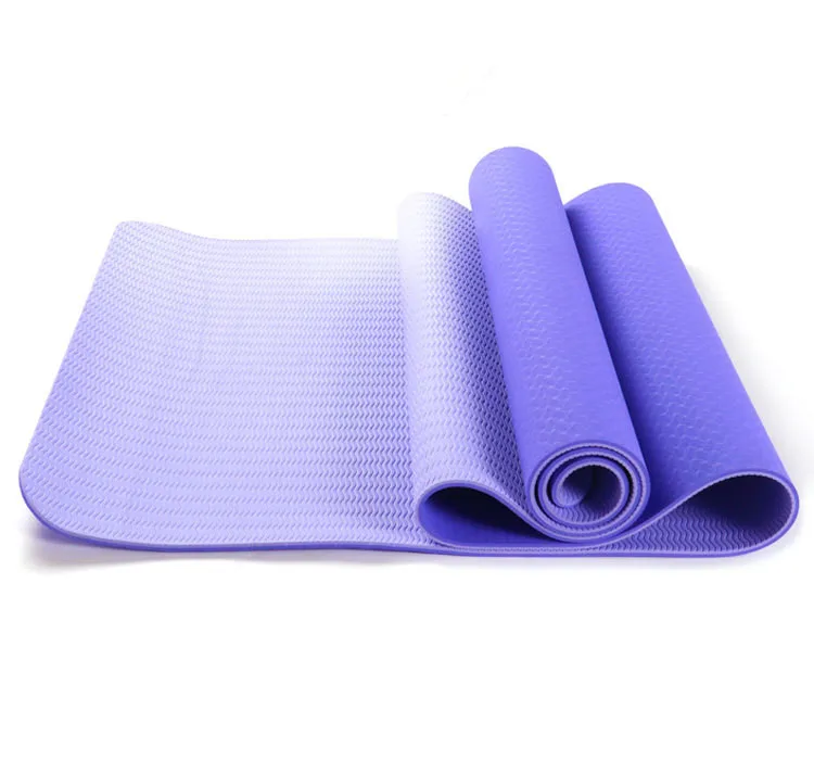 Non-Slip Double Layer 6mm Exercise TPE Yoga Mat