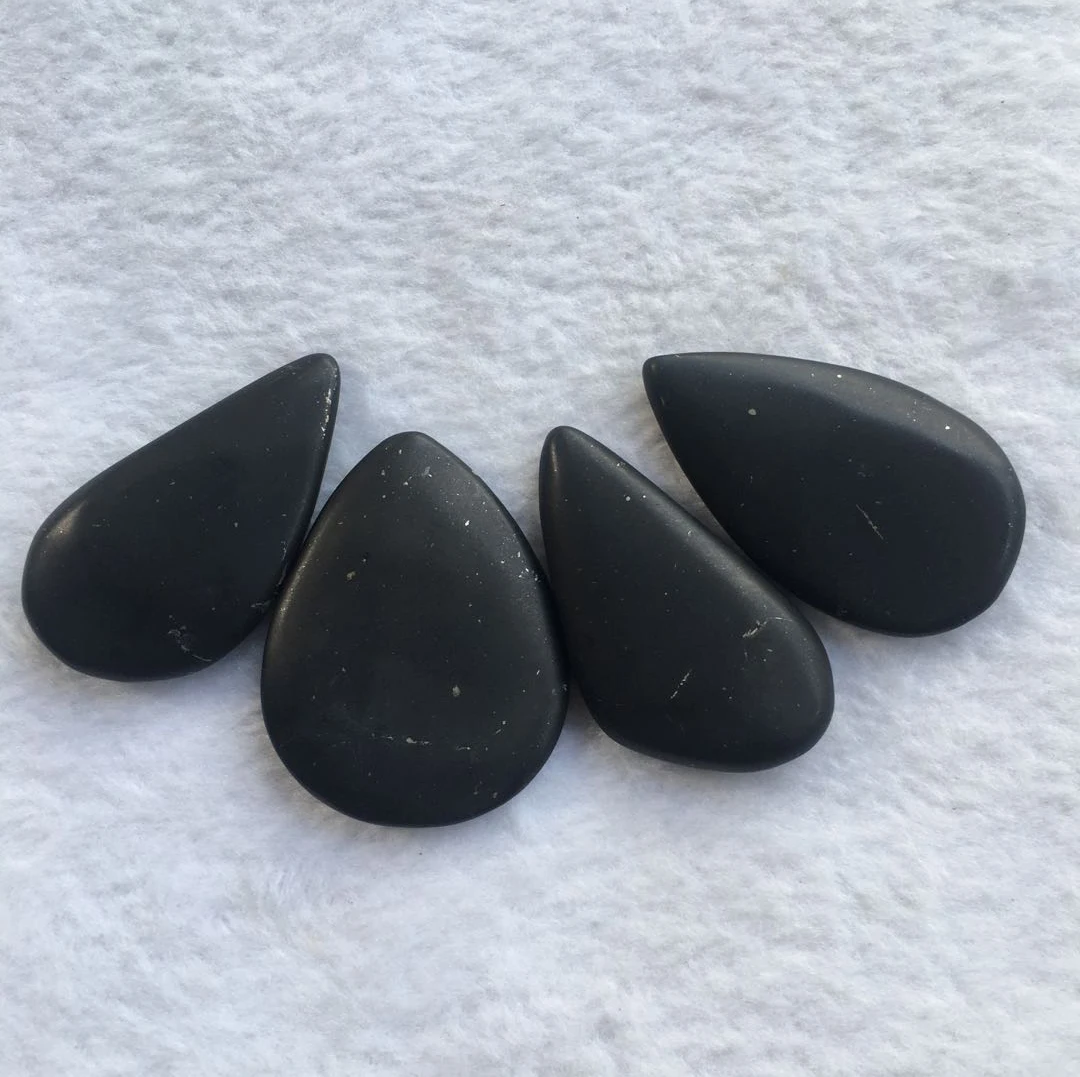 Polished  Free Form Russian Shungite Gemstones  For Jewelry Pendants