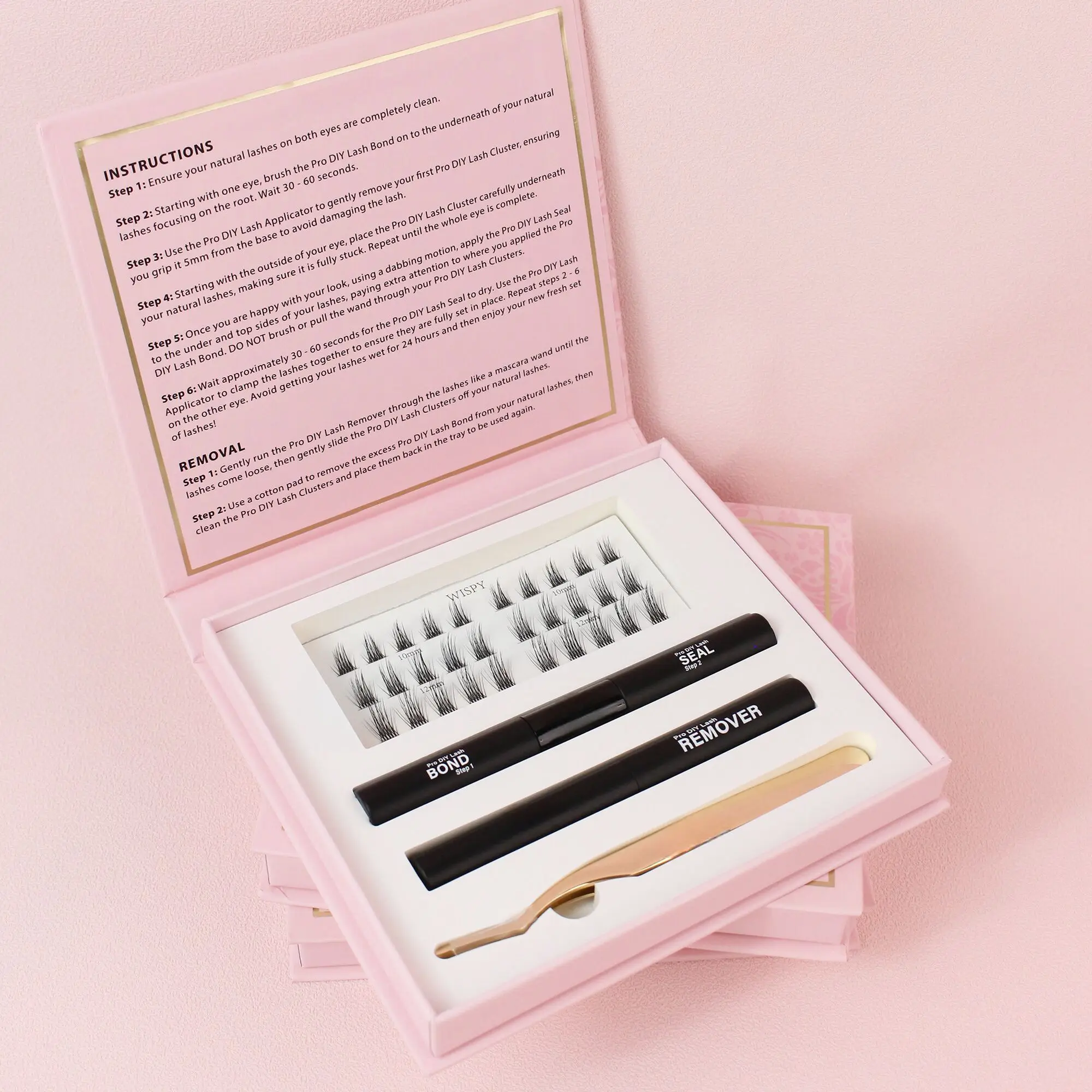 Wholesale customized cluster lashes kit logo Cluster eyelash wholesale diy lash extensions kit segment lash cluster kit