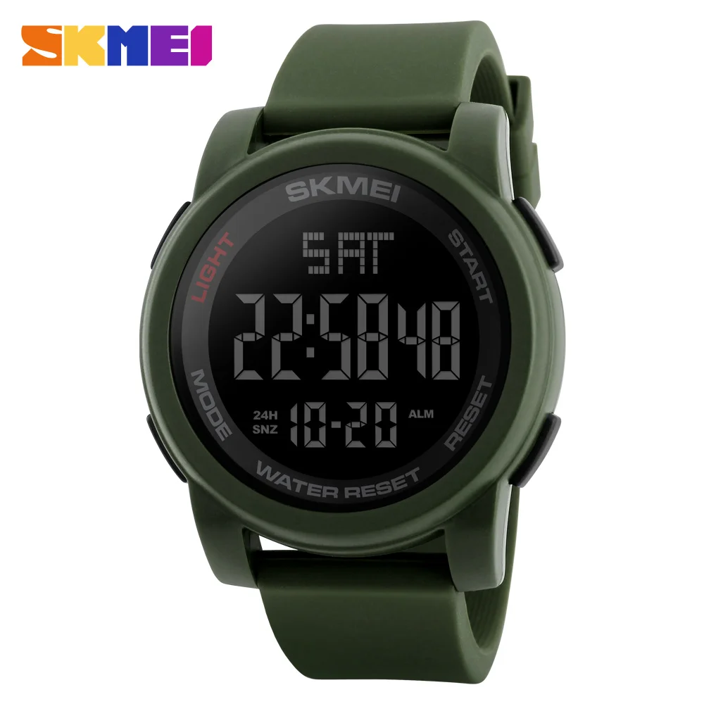 Skmei 1257 50m waterproof digital sport watch silica gel band