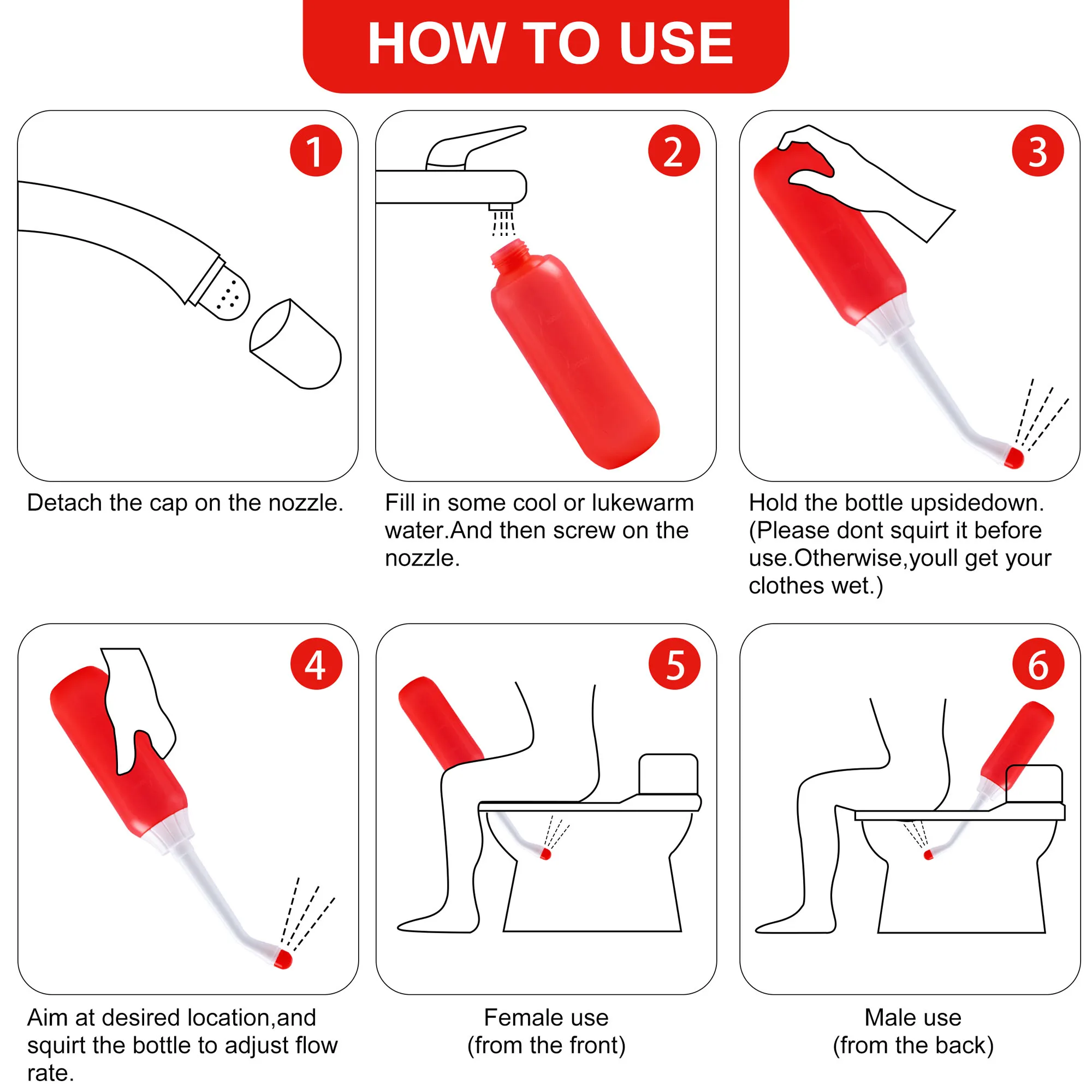 400 ml Travel Bidet Bottle Personal 120 Degree Hygiene Cleaning Device Sprayer Personal Cleaner Bottle Portable Bidet