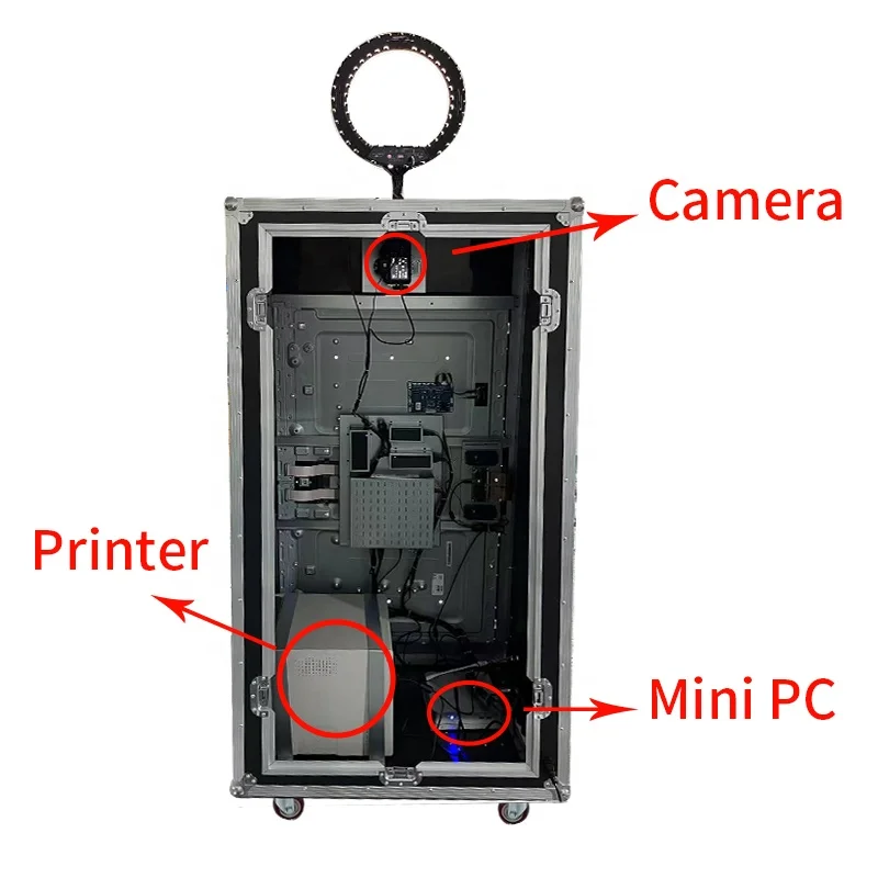 Automatic Print Instant Portable Self-servic Digital Wedding Photo Booth With Printer And Camera Magic Mirror Photobooth