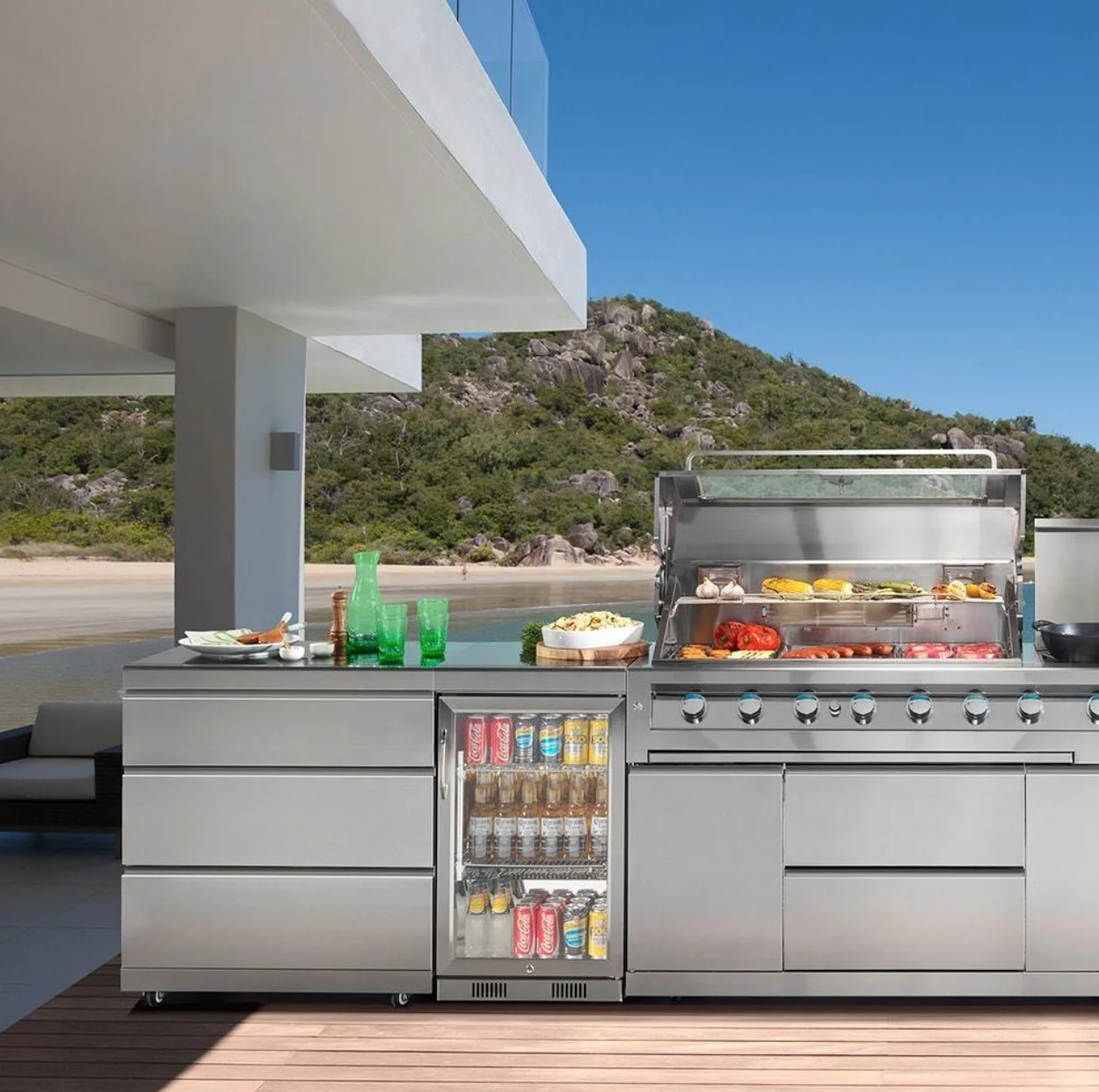 Vermonhouzz уличные кухонные шкафы для барбекю из нержавеющей стали зеленого яйца Австралия