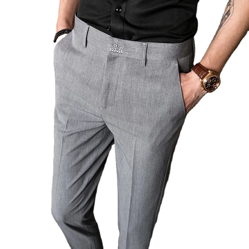 Fashion Formal Slack Pants For Men Custom Suit Dress Pants Casual Streetwear Slim Fit Trousers