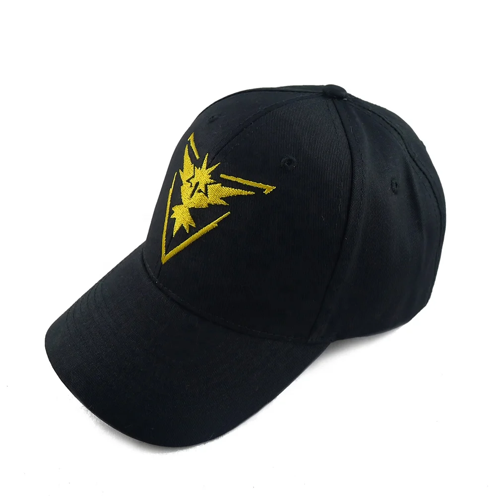 Promotional 6 panel Embroidered Baseball Hats Custom Caps Pikachu Pokeball Unisex Adjustable Hat