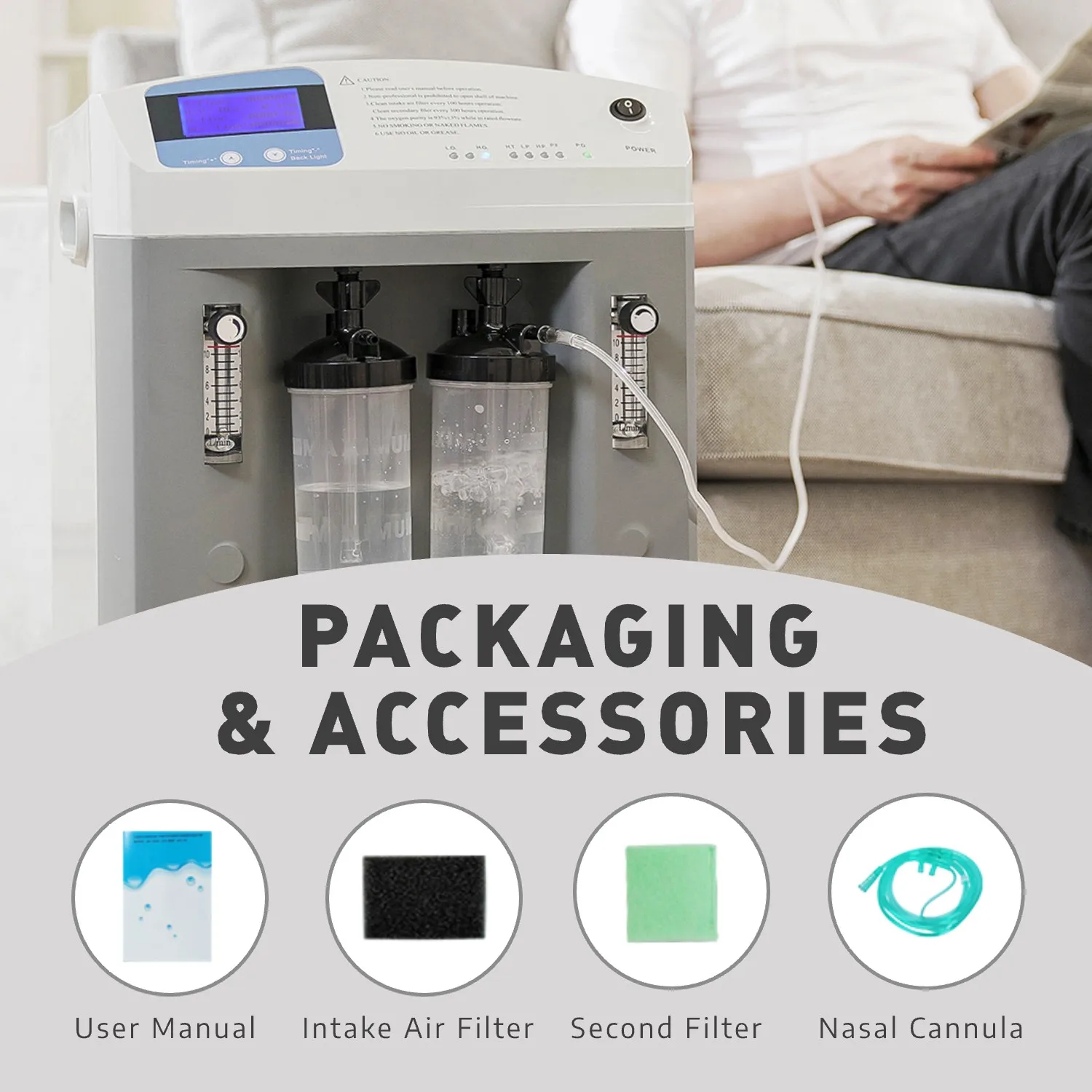longfian Adjustable oxygen concentration medical 10Loxygen concentrator For use in rehabilitation centers and nursing homes