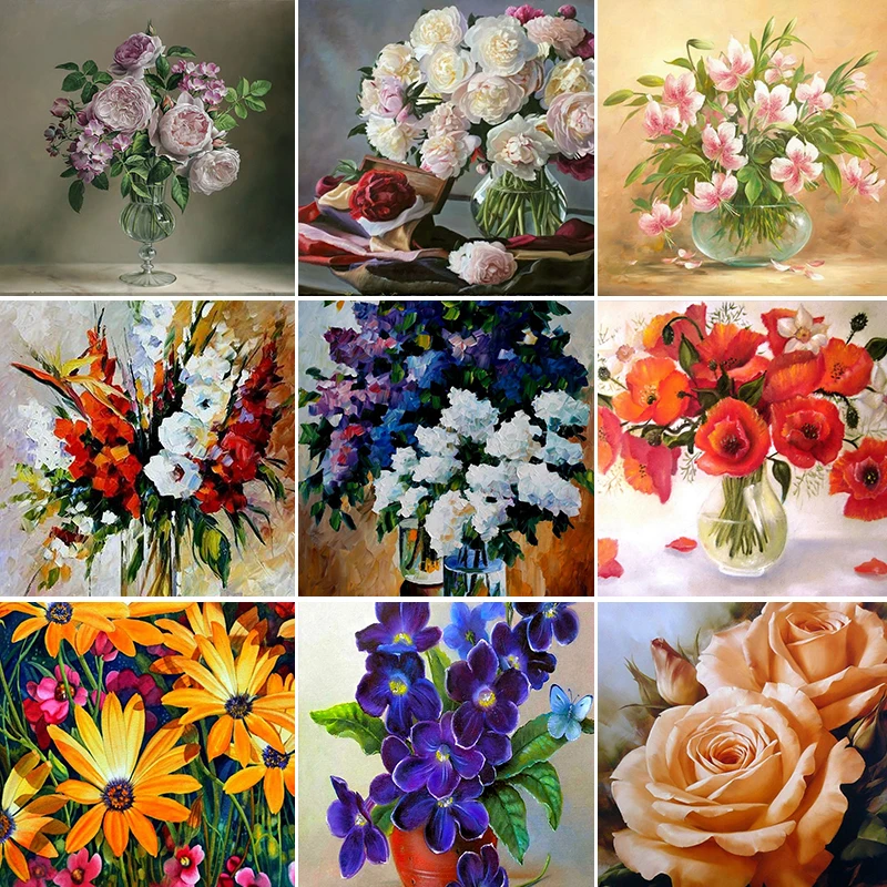 Unique design DIY framed oil painting New design wall decor number canvas paints Diy Handmade Art Decoation Painting