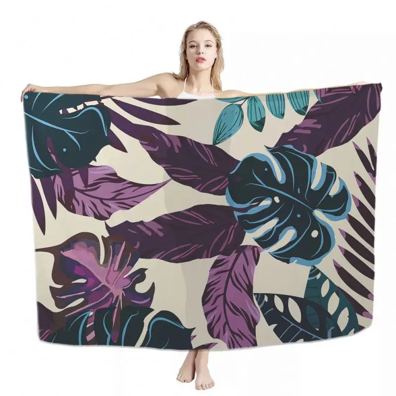 Custom Sarong Beach Pareo Wholesale Hawaii Style Pattern Printed Sarongs Women Beach Plus Size High Quality Swimsuit Sarong