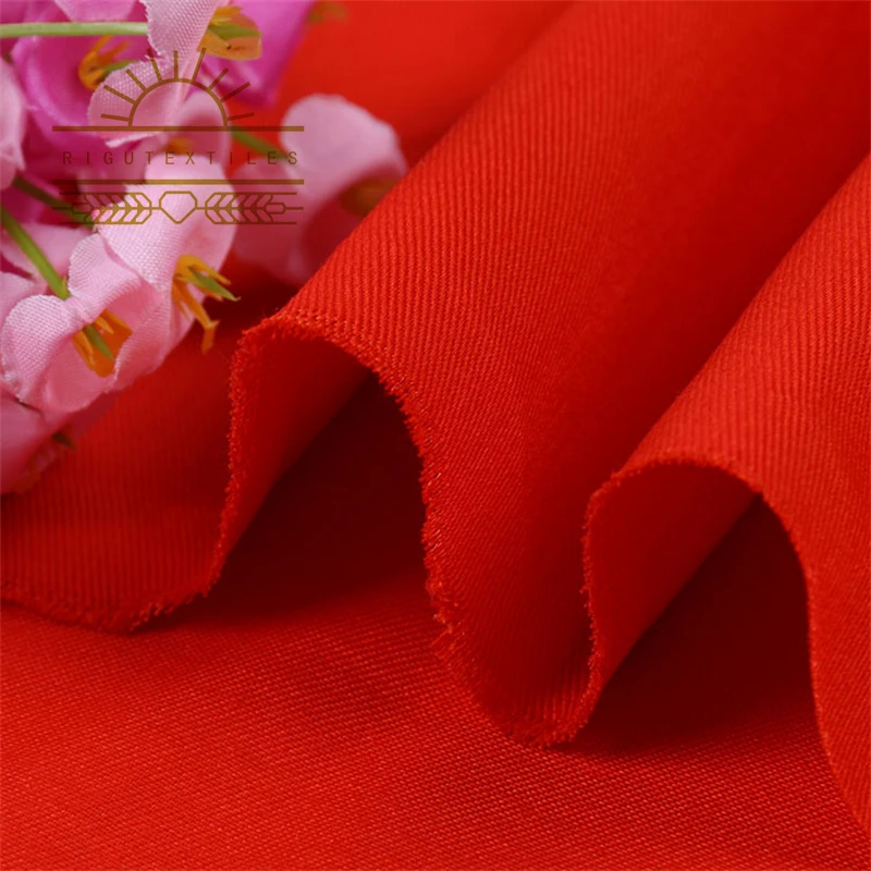 RIGU Textiles RTS Fast delivery Stock 65 Cotton 35 Polyester Twill Silk Mikado Satin Fabric For Bucket Hat