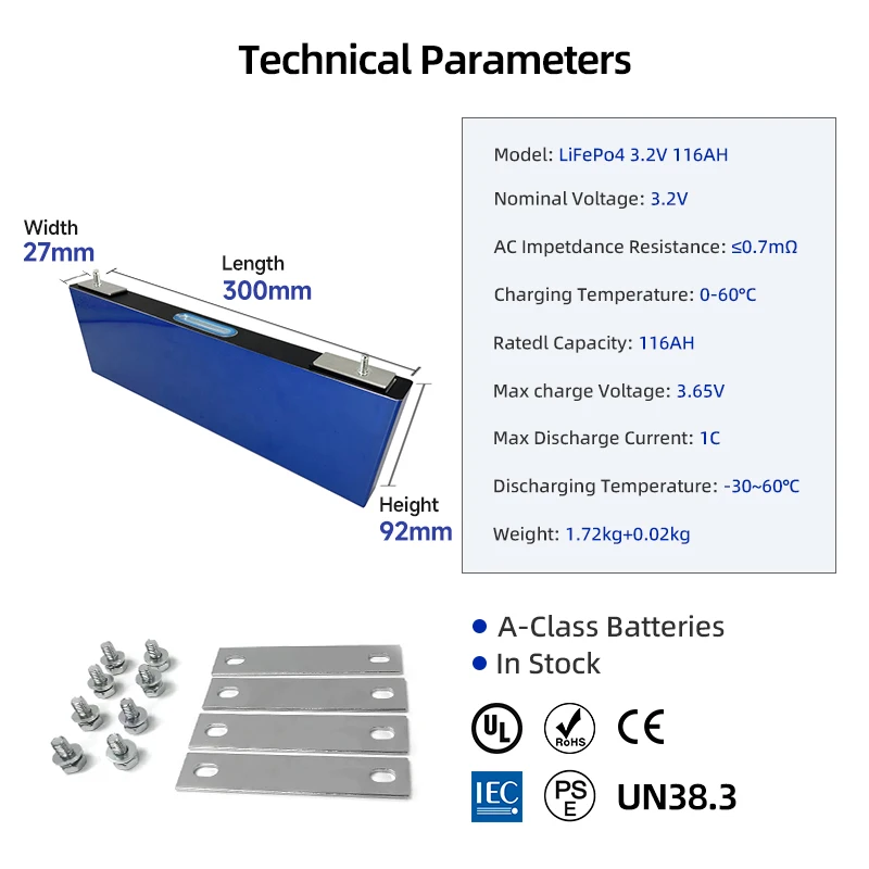 long cycle life 3.2V Lifepo4 105Ah 116Ah Brand New Rechargeable 48V Lifepo4 Akku Batterie Solarbatterie Diy Rv Boat Cells Pack