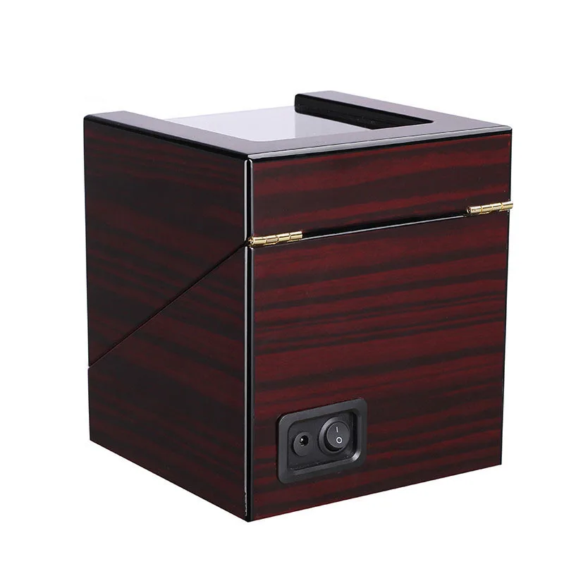 Luxury Red Sandalwood Paint Watch Winder Box Custom Silent Rotation Speed Regulation Automatic Winder