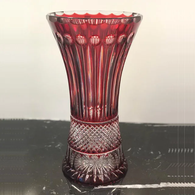 Green Crystal 61Cm Vases Wedding Silver Aurora Crystal Tall Vase For Party