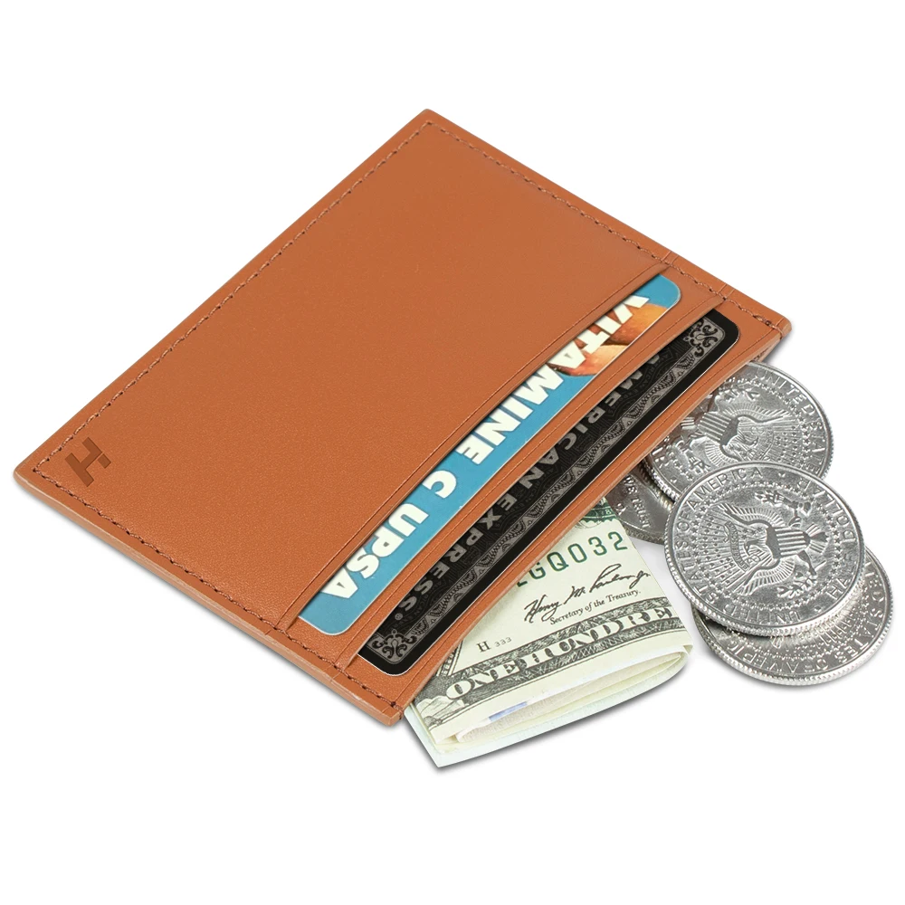 Custom pu leather coin wallet card holder magnetic business card card wallet pu leather coin wallet manufacturer