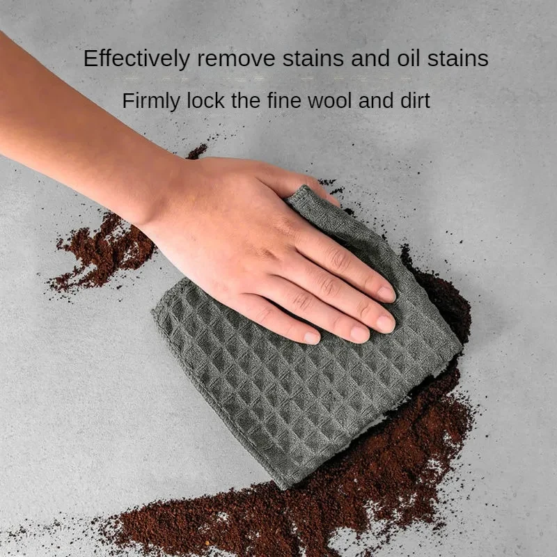 High Quality Classic Waffle Cotton Dishwashing Cloth Fast Oil Stain Removal Thick Towel Water Absorbance Kitchen Cleaning Drying