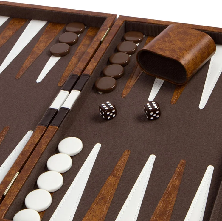 Professional Luxury Hand Made leather backgammon Game Set for Outdoor and Travel