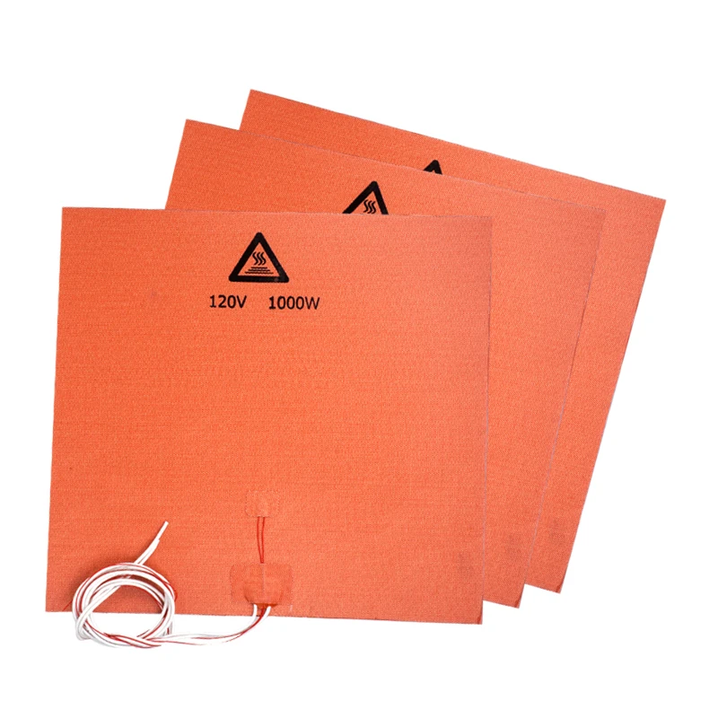 Customized size Silicone Heater Pad Silicone Heater Mat Heat bed With NTC 100K Thermistor 3M Adhesive