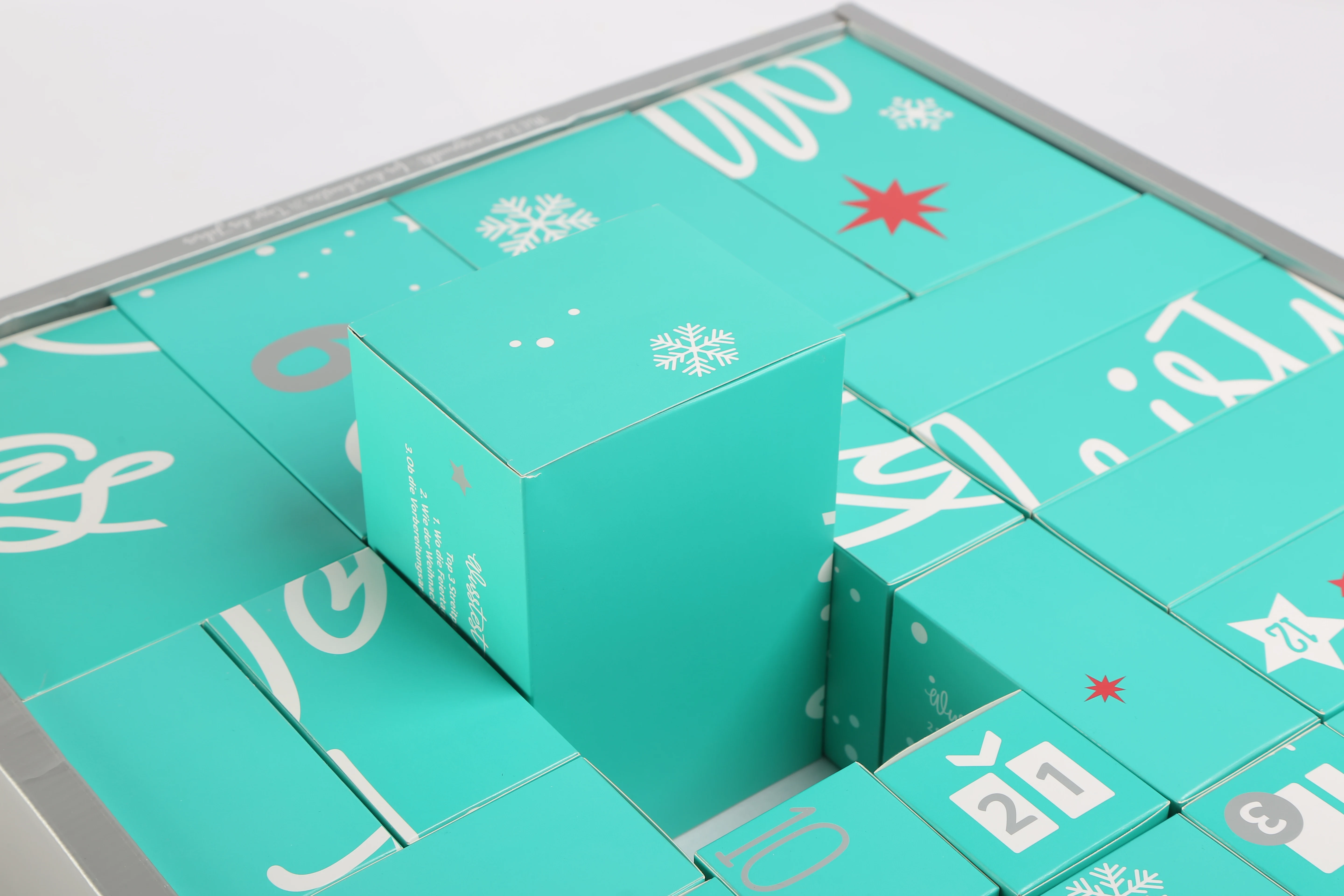 Custom christmas make up chocolate paper box advent calendar cardboard packaging gift calendar box