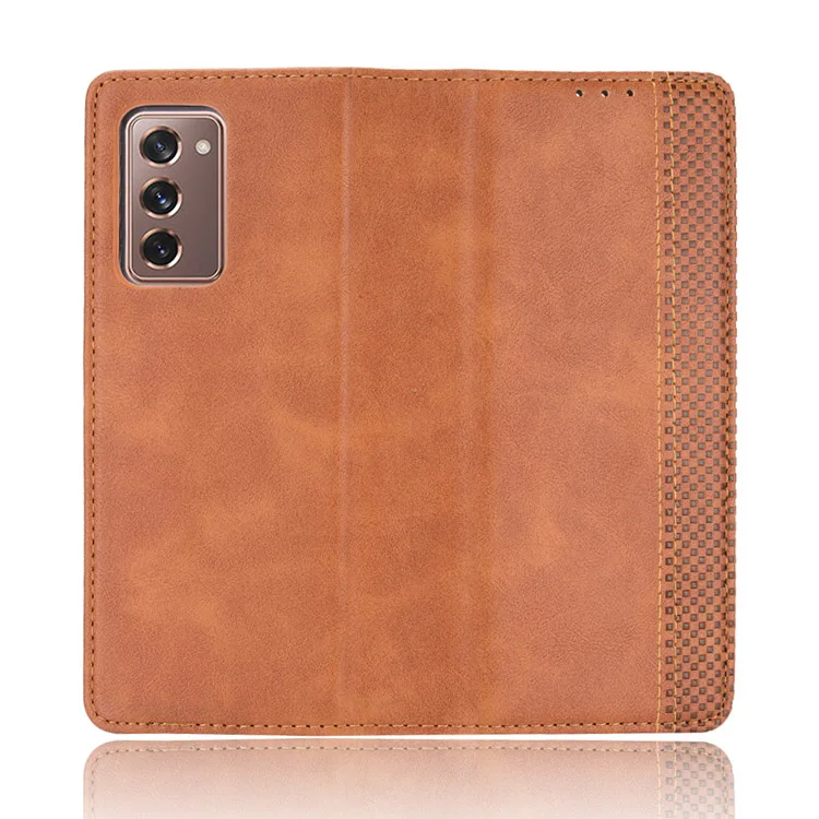Wholesale price folding mobile retro pattern full cover PU Leather Case for Samsung Z Fold 2