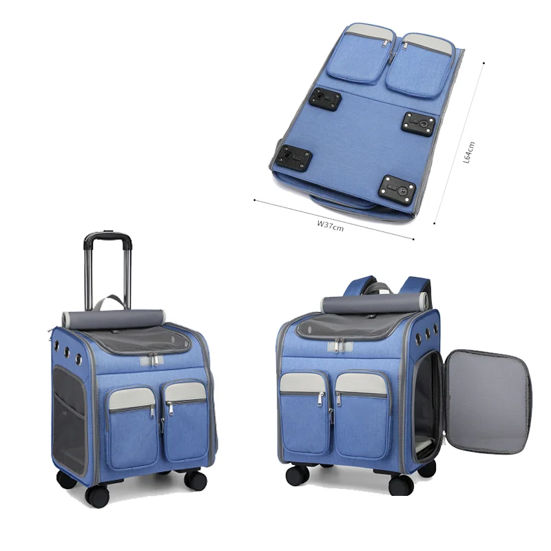 Hot Selling Large Capacity Pet Stroller Oxford Travel Weekend cat strollers for 2 cats