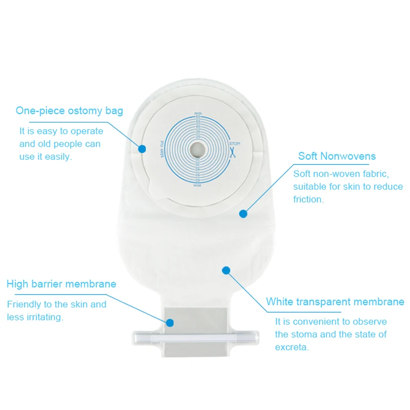 Stoma Ostomy Colostomy Bag Sizes Disposable Colostomy Bag 50mm 60mm