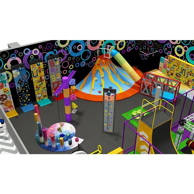 Hot Selling Space Theme Colorful Climbing Wall Indoor Playground Equipment