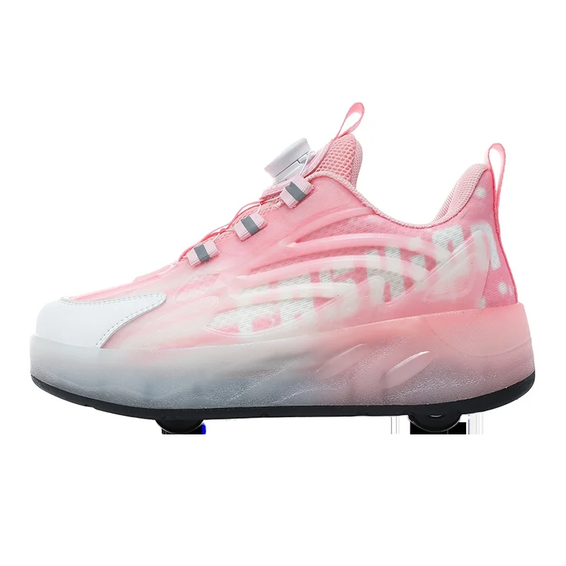 custom skateboarding style shoes new fashion style sneakers shoes 4 wheels invisible deformable