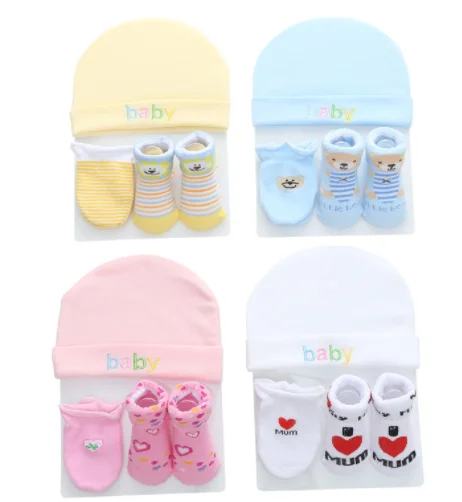 New Arrival Baby Shoes spring Winter Warm Toddler gift Cartoon Boots hat socks