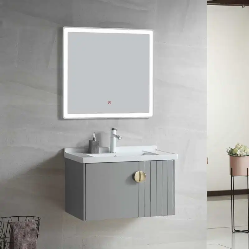 China factory wholesale bathroom complete PVC mirror sanitary ware cabinet
