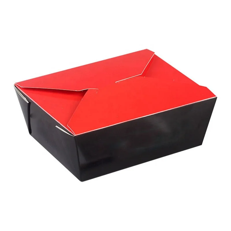 Take Out Food Container,Kraft Brown Paper Food To Go Box Leak Grease Resistant Disposable Cardboard Lunch Box for Catering