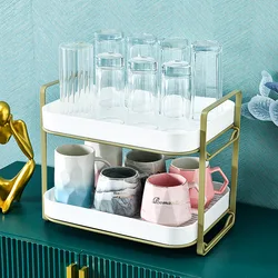 Wholesale Customized Multifunctional Home Double Drain Cup Holder Office Tea Cup Glass Storage Rack