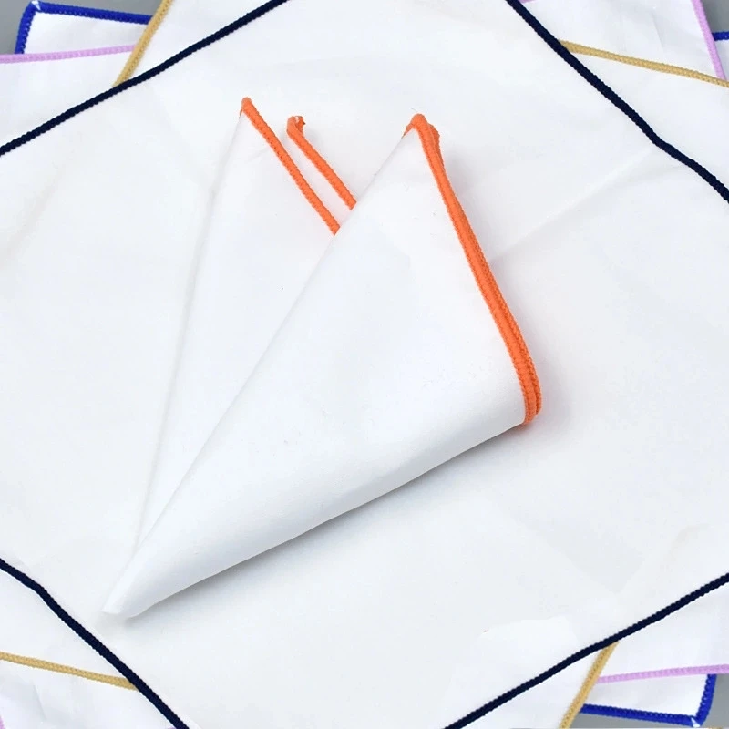 Шарф с модным карманным шарфом 100% хлопок белый Карманный платок для мужчин