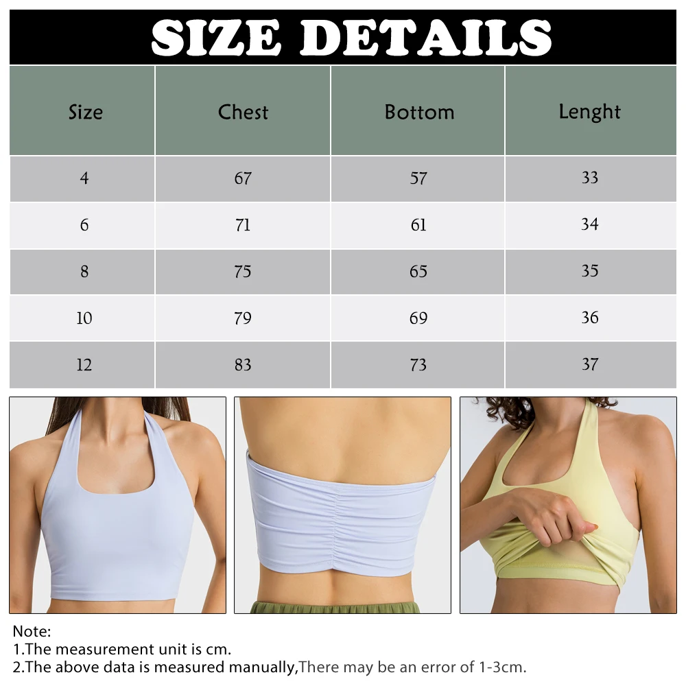 Sexy Halter Women High Impact Sports Bra Backless Push Yoga Tops With Removable Cups Naked Feeling Gym Fitness Outdoor Yoga Bra
