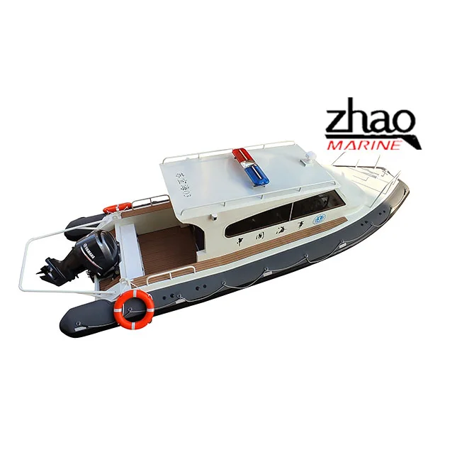 ZY Hypalon aluminum hull boat luxury hard bottom 8.6m sport rib inflatable boat HYPOLAN 1.2MM