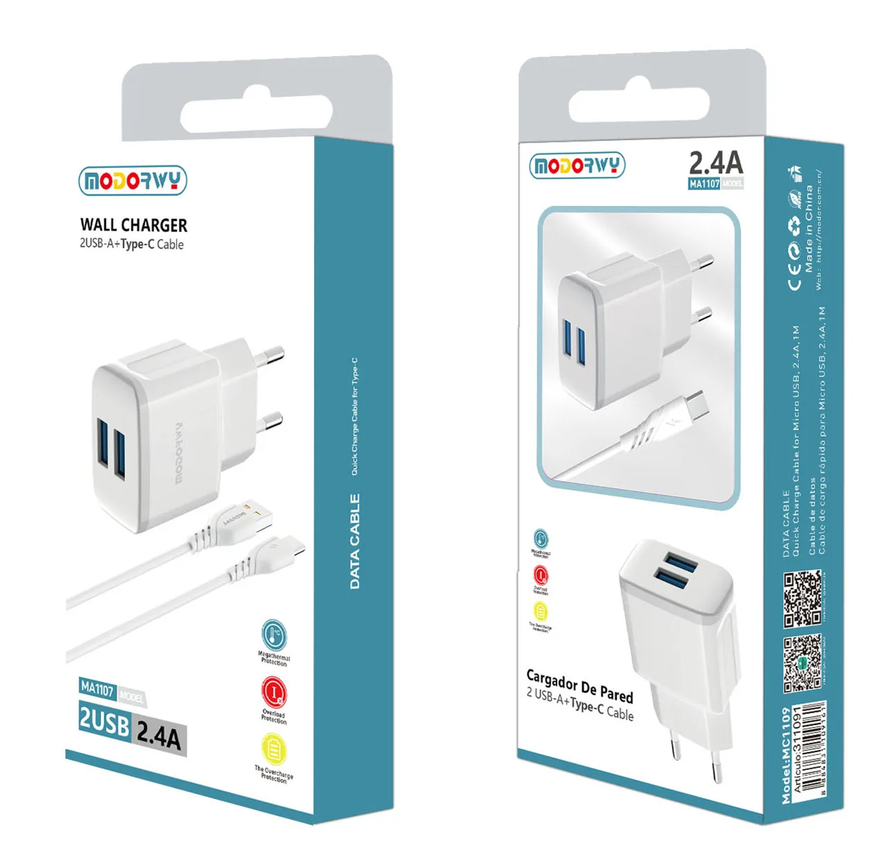 MODORWY 2.1A High Speed Eu US 2 USB Port Wall Charger Auto Power Adapter Plug For Iphone Samsung Android phone PC mp3