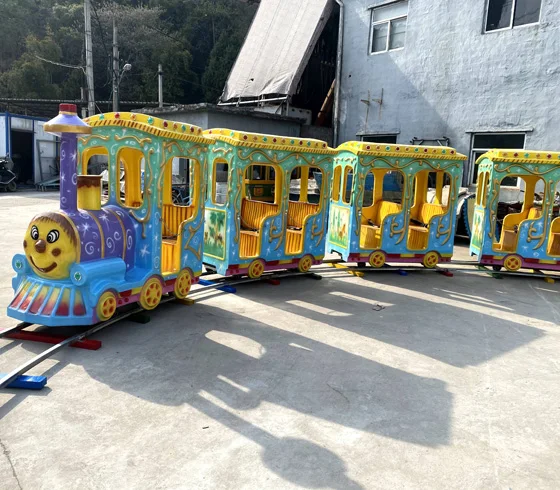Cheap theme amusement park rides Sightseeing electric Track Tourist Train Happy Thomas Train for sale