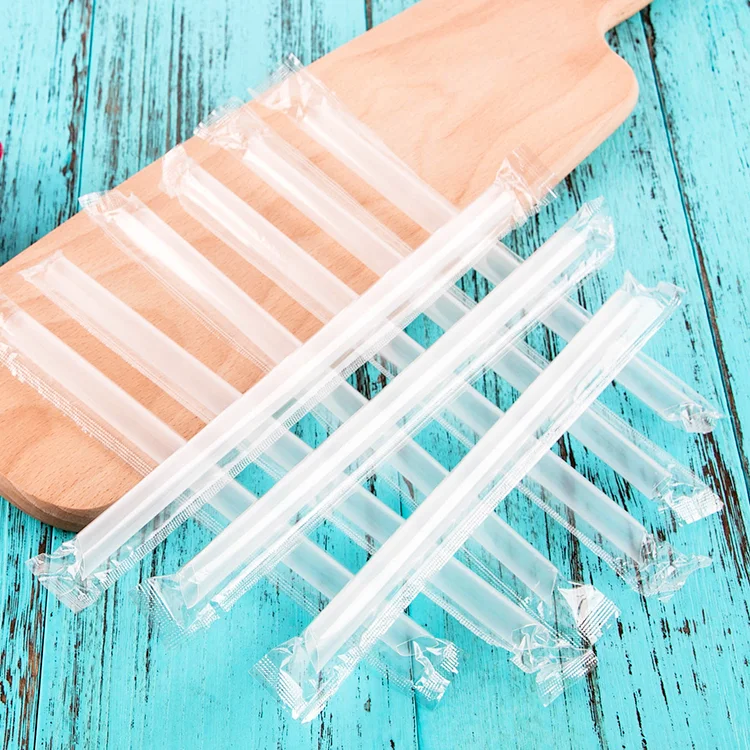 Plastic Bubble Tea Milk Tea Boba Drinking Disposable Straws Transparent Black Colorful Straws